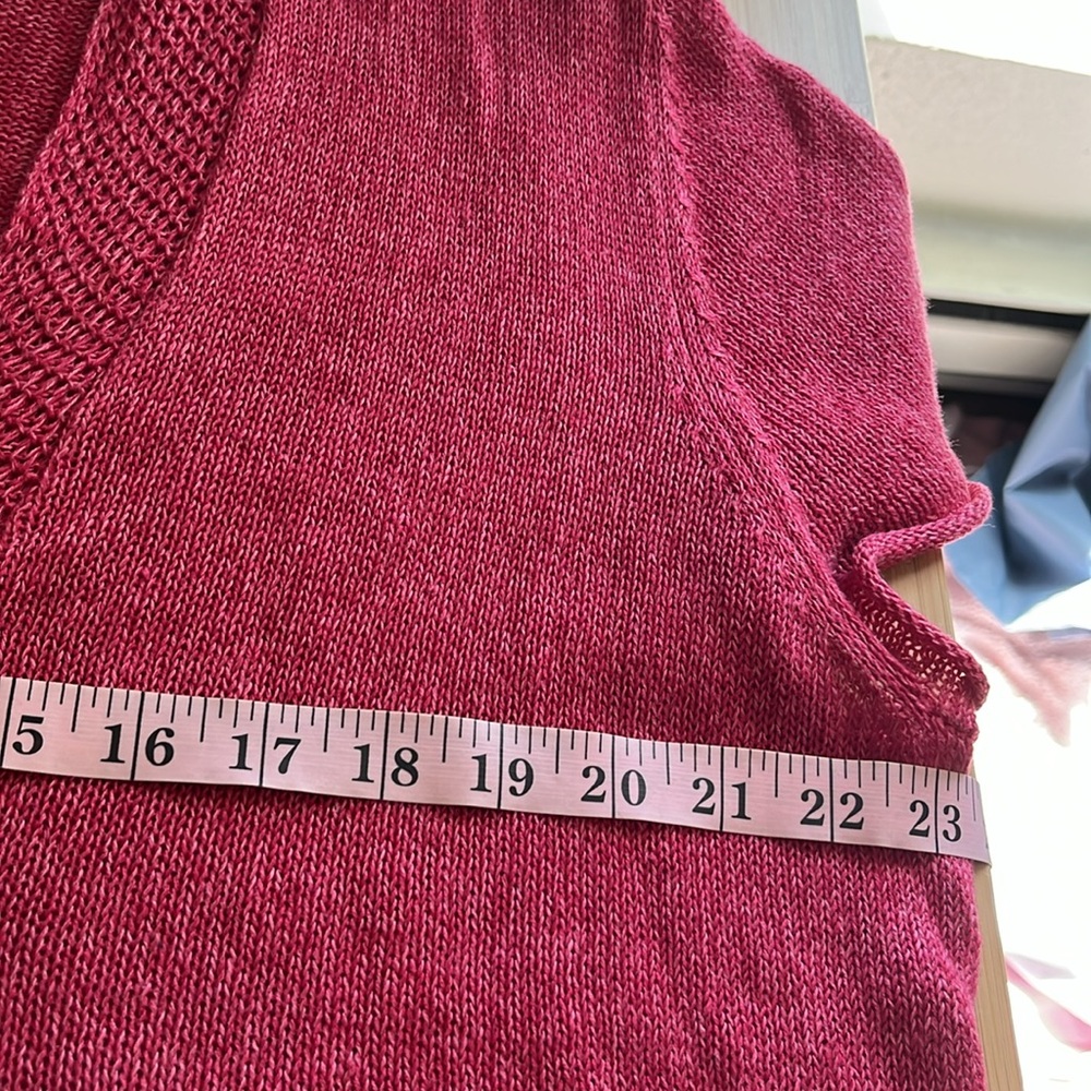 Eileen Fisher Women's 100% Linen V-Neck Tunic Short Sleeved Knit Top, Size XL - Picture 10 of 13